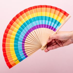 Houten waaier Regenboog