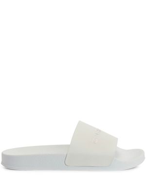 Giuseppe Zanotti claquettes à logo imprimé - Blanc