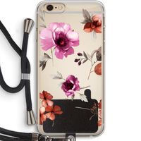 Geschilderde bloemen: iPhone 6 PLUS / 6S PLUS Transparant Hoesje met koord