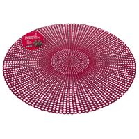 Ronde kunststof dinner placemats rood-kleur met diameter 40 cm - thumbnail