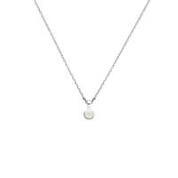 Zilveren Collier met Maansteen Hanger 41+4cm - Geboortesteen Juni