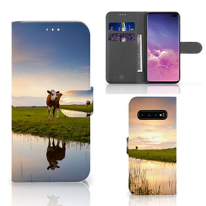 Samsung Galaxy S10 Plus Telefoonhoesje met Pasjes Koe