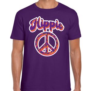 Hippie t-shirt paars voor heren