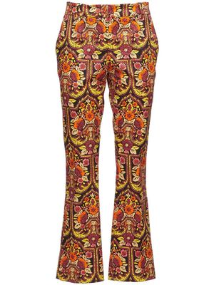 La DoubleJ pantalon évasé à motif géométrique - Noir