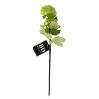 Kunstbloem Viburnum/sneeuwbal Roseum - 50 cm - groen - losse steel - kunst zijdebloemen