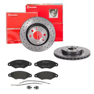 Remmenset, remschijf BREMBO, Remschijftype: Geperforeerd / Geventileerd, Inbouwplaats: Vooras, u.a. für Renault, Nissan