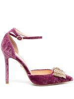 Dee Ocleppo escarpins Bow 105 mm en velours - Violet - thumbnail