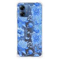 Case voor Motorola Moto G14 Flowers Blue