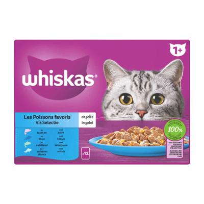 Vis Selectie in gelei maaltijdzakjes multipack 12x85g dierensnack - Whiskas