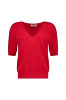 Sandy vneck pullover - coral red - 13690