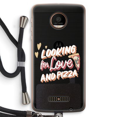 Pizza is the answer: Motorola Moto Z Force Transparant Hoesje met koord