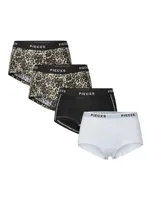 Pieces 4-Pack Dames shorts - Solid - Katoenen dames onderbroek - Multipack - Voordeelverpakking