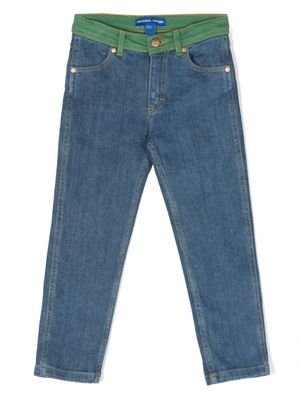 Mini Rodini x Wrangler jean à empiècements contrastants - Bleu