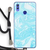 Waterverf blauw: Honor Note 10 Transparant Hoesje met koord