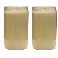 Grafkaars/gedenklicht - 2x - wit - 6 x 10 cm - 3 dagen brandtijd