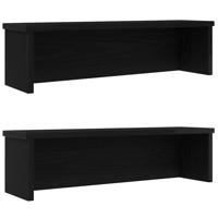 Keukenrekken stapelbaar 2 st 60x15x16 cm zwart