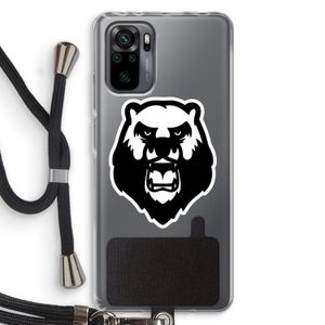 Angry Bear (white): Xiaomi Redmi Note 10 Pro Transparant Hoesje met koord