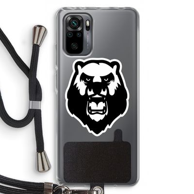 Angry Bear (white): Xiaomi Redmi Note 10 Pro Transparant Hoesje met koord