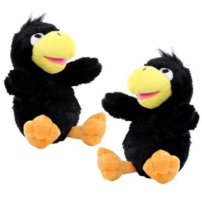 MBW Pluche zwarte kraai/raaf - 2x stuks - knuffel vogel - 21 cm - vogel knuffeldier MBW Pluche zwarte kraai/raaf - 2x stuks - knuffel vogel - 21 cm - vogel knuffeldier