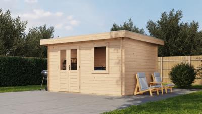 Lugarde Select Blokhut Renkum 400x300cm - Onbehandeld- Plat dak- - Lugarde Select