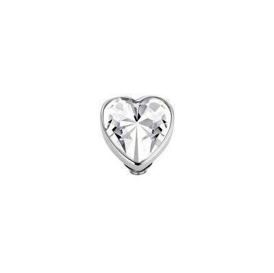 Melano Twisted Heart Steentje Crystal Zilver
