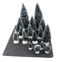 Kerstdorp onderdelen miniatuur set van 32x boompjes