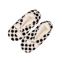 Apollo ballerina pantoffels/sloffen - voor dames - stippen - zwart/wit