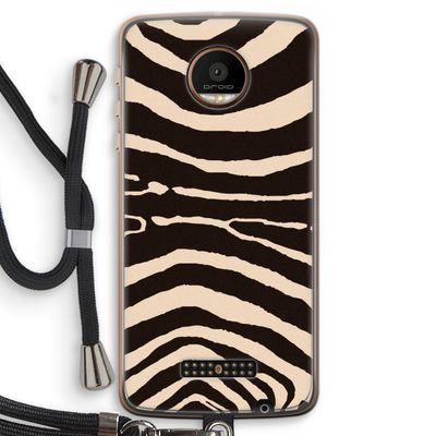 Arizona Zebra: Motorola Moto Z Force Transparant Hoesje met koord