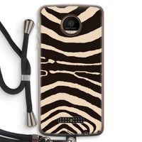 Arizona Zebra: Motorola Moto Z Force Transparant Hoesje met koord