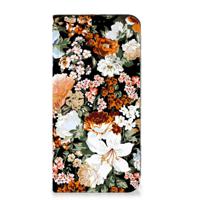 Smart Cover voor Samsung Galaxy A55 Dark Flowers - thumbnail