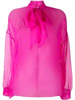Valentino Garavani blouse transparente à fermeture nouée - Rose