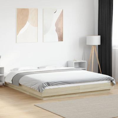 Bedframe bewerkt hout sonoma eikenkleurig 160x200 cm