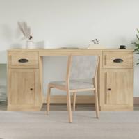 Bureau met kast bewerkt hout sonoma eikenkleurig