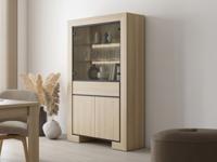 Vitrinekast CASTRO 4 deuren 1 lade elegante eik
