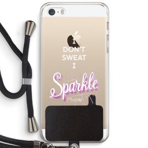 Sparkle quote: iPhone 5 / 5S / SE Transparant Hoesje met koord