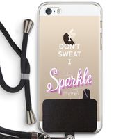 Sparkle quote: iPhone 5 / 5S / SE Transparant Hoesje met koord