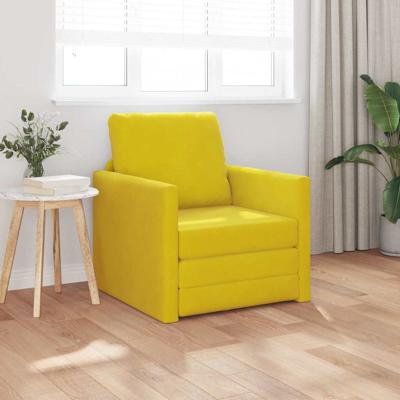 Vloerslaapbank met kussen Donkergeel 74 x 77 x 81 cm Fluweel