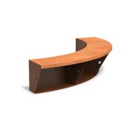 Keerwand cortenstaal binnenbocht 150x150x40cm. brede bovenrand Keerwand cortenstaal binnenbocht 150x150x40cm. brede bovenrand