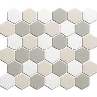 Tegelsample: The Mosaic Factory London hexagon mozaïek tegels 28x33 wit mix - thumbnail