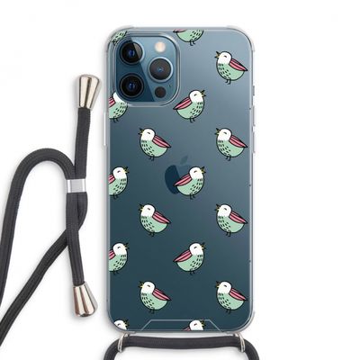 Vogeltjes: iPhone 12 Pro Max Transparant Hoesje met koord