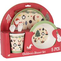 Kerst servies setje - bordjes en beker - 3-delig - voor kinderen - thumbnail