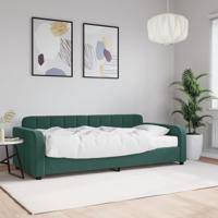Slaapbank met matras 90x200 cm fluweel donkergroen