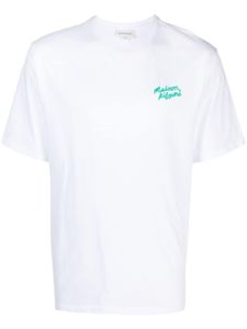 Maison Kitsuné t-shirt en coton à logo brodé - Blanc