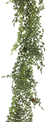 Lariks garland w/cones iced 195cm - Nova nature