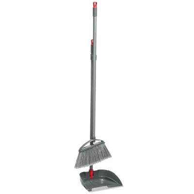 5Five Stoffer en blik met lange steel - grijs - 91 cm - kunststof - Maria setje - Vegen