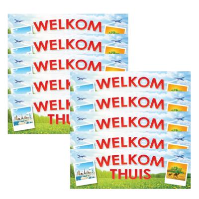 Welkom thuis sticker - 10x - 19.6 x 6.5 cm - Versiering