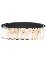 Versace Jeans Couture ceinture en cuir à détail de logo - Blanc