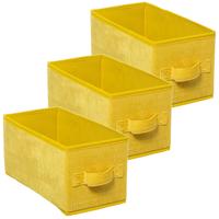 Opbergmand/kastmand - Set van 3x stuks - geel - 7 liter - 31 x 15 x 15 cm - Opbergboxen - Vakkenkast