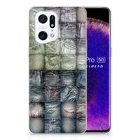 Silicone Back Cover OPPO Find X5 Pro Spijkerbroeken - thumbnail