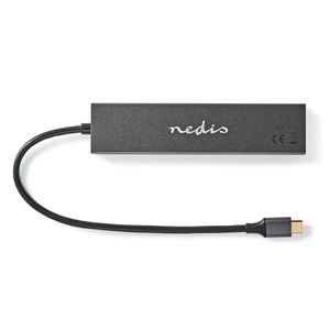 Nedis USB-Hub | 1x USB-C 3.2 Gen 2 Male | USB-C 3.2 Gen 2 Female with PD 3.0 / 3x USB-C 3.2 Gen 2 Female | 4-Poorts poort(en) | USB 3.2 Gen 2 | USB